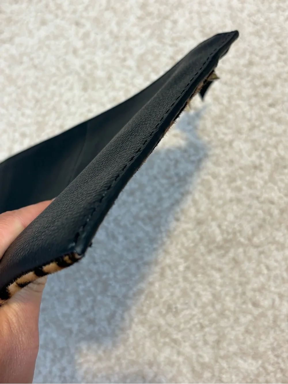 J Crew Leopard Print Calf Hair Leather Clutch NWT